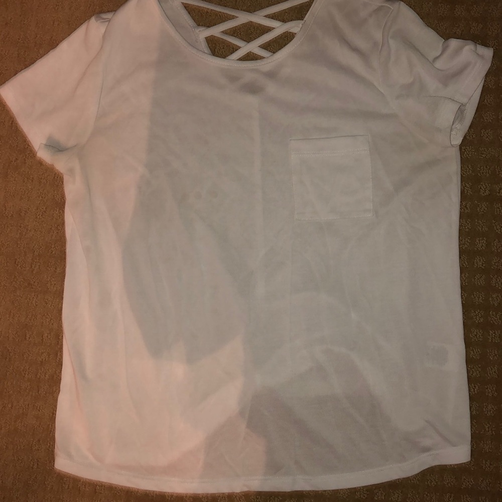 Plain white T-Shirt with crossed back
